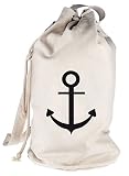 Shirtstreet24, ANKER, Kapitän Seefahrt Schiff bedruckter Seesack Umhängetasche Schultertasche Beutel Bag, Größe: onesize,natur