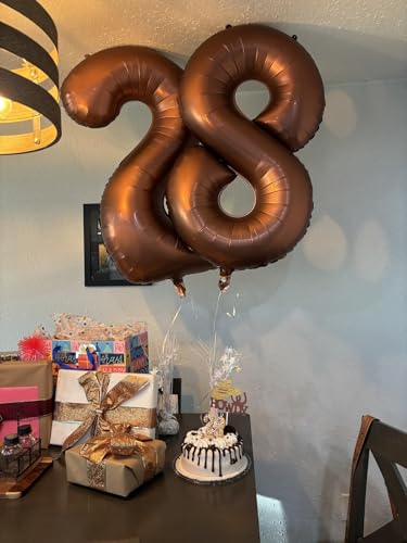Image of 40 Inch Brown Number 7 Balloon Birthday Party Decorations for Men & Women | 40 Inch Brown inflatable foil number balloons, large birthday decorations for 7th birthday