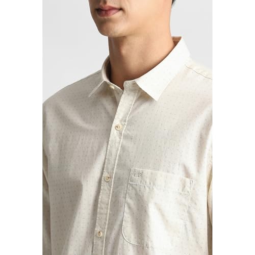 Image of Peter England Men's Cotton Slim Fit Print Shirt