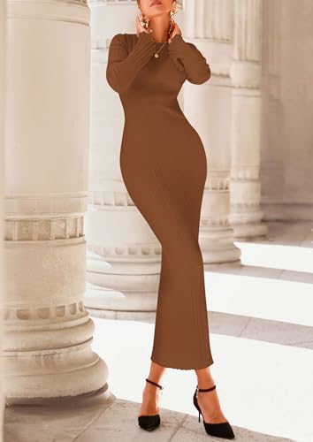 Image of PRETTYGARDEN Women's Sweater Dress Long Sleeve Maxi Dresses