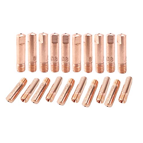 15AK 24KD 36KD Puntali di contatto Portalampade a collo di cigno MIG Torcia/Pistola consumabili per torce di saldatura Euro Style MIG MAG (15AK 0.6mm Tip 20pcs ECu)