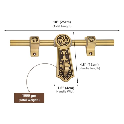 Image of COMPASS Coin Series Brass Heavy Aldrop for Single Door for Home /Office Door (Coffee Antique, 10 Inch)