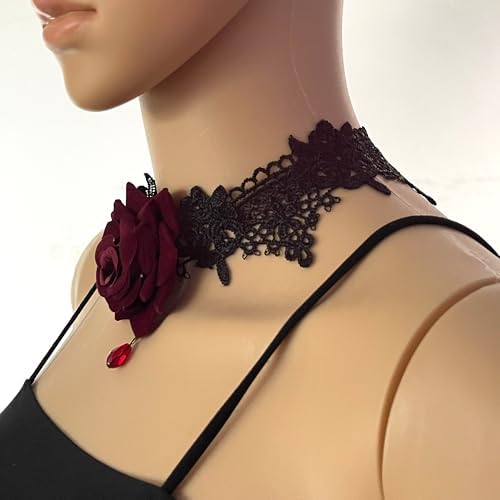 Gothic Spitze Halsband Mit Bogen - Lolita Choker Halskette Schwarz Für Cosplay & Vintage Style