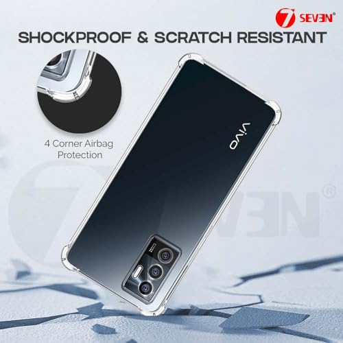 Image of 7SEVEN Back Cover for VIVO V23E 5G | Y75 4G Transparent Mobile Back Case Shock Proof Design Camera Edges Protection Crystal Clear Phone Case Silicon Soft TPU and Flexible Bumper Phone Cover