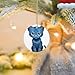 YYHWHJDE Smurf Kitten Prints Christmas Tree Ceramic Hanging Round Pendant -2.9 in Exquisite white porcelain Easy suspension