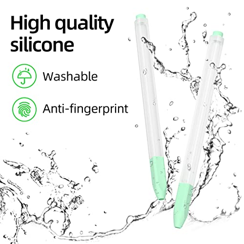 Image of Compatible with Samsung Galaxy Tab S7 /S7+ /S7 FE /S8 /S8+ /S8 Ultra /S9 /S9+ /S9 Ultra Pencil Case S Pen Case, Silicone Translucent Non-Slip Cover. (Mint)