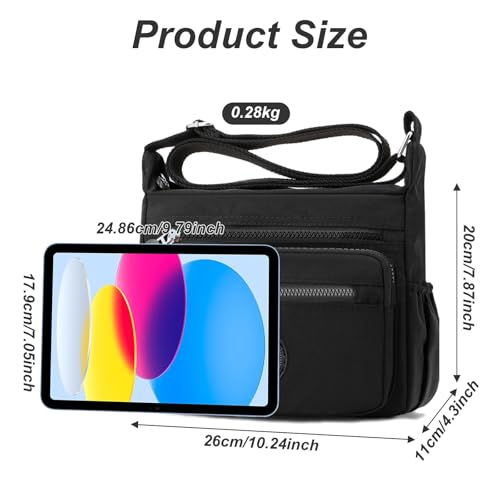Women's Shoulder Bags Multi-Pocket Casual Crossbody Bag Handbags Waterproof Nylon Messenger Travel Bags Ladies Tote3