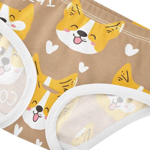 Florals Girls Underwear Toddlers 2t Cotton Girl Panties Cute Cute Corgi Dog Expressions Undies Kids Briefs4