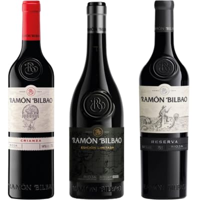 Vino Tinto Ramón Bilbao: Crianza, Edición Limitada y Reserva – 3 Botellas de Vino Tinto Rioja – Regalo Gourmet para Amantes del Vino – Maridaje Ideal – Vinos Españoles