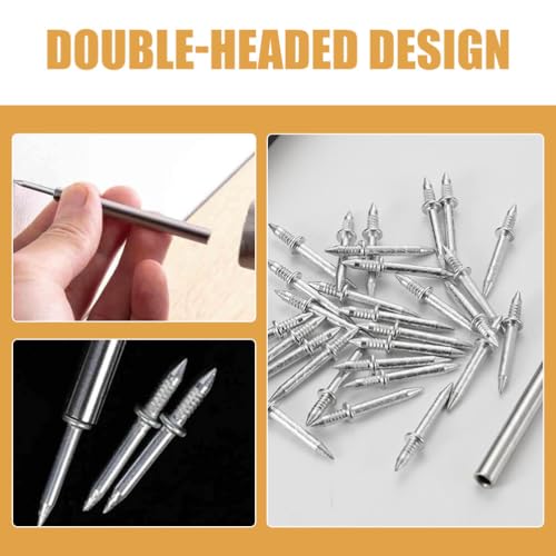 OSALADI set de clavos de hierro doble cabeza para colgar cuadros, sin costuras, de 2.70x0.30x0.30 cm miniatura 4