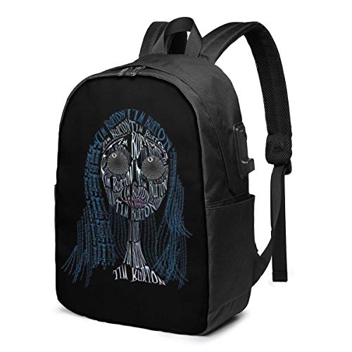 PCYN Corpse Bride Leisure USB 17in Mochila para portátil Hombro Ajustable