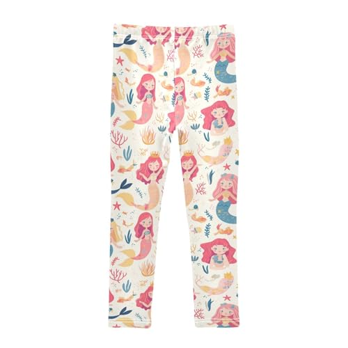 KLL Mermaid Pattern Print with Cute Girls Girls Cotton Pants Soft High Waisted Yoga Pants Running2