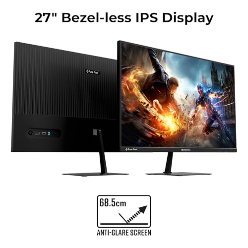 Image of ZEBRONICS N27A 27 inch Gaming Monitor, FHD 1920x1080, IPS-Antiglare Display, 300Nits, 180Hz, 1ms MPRT, HDR10, 99% sRGB, Adaptive Sync, 1 x DP | 1 x HDMI | 1 x 3.5mm