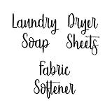 Black - Laundry Room Vinyl Sticker Set - Laundry Soap - Fabric Softener - Dryer Sheets -V3- Die Cut Decals