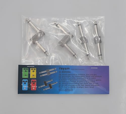 Rayzm 4EC-M Guitar Pedal Patch Connector, 6.35Mm (1/4") Effect Pedal To Pedal Coupler, Male To Male Plug Adaptor For Guitar Pedalboard Instead Of Patch Cable thumb #6