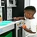 Delta Children Gourmet All-in-One Corner Play Kitchen - Toy Kitchen Playset with Safe & Heatless Stove with Lights, Oven, Sink, Fridge/Freezer with Ice Maker and 20 Accessories, Grey