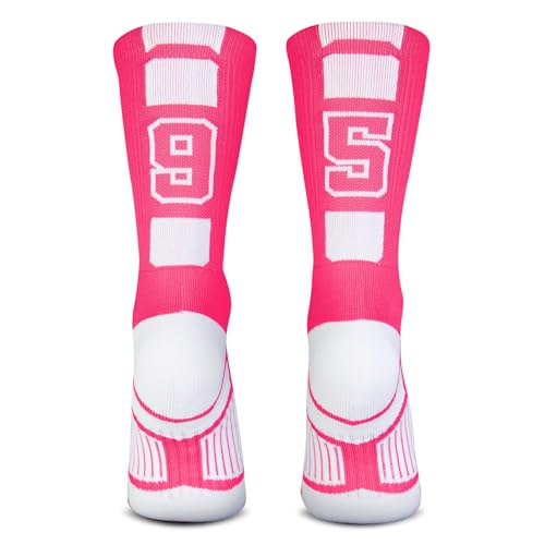 ChalkTalkSPORTS Custom Team Socks - Pink Number Socks | Choose Your Number2