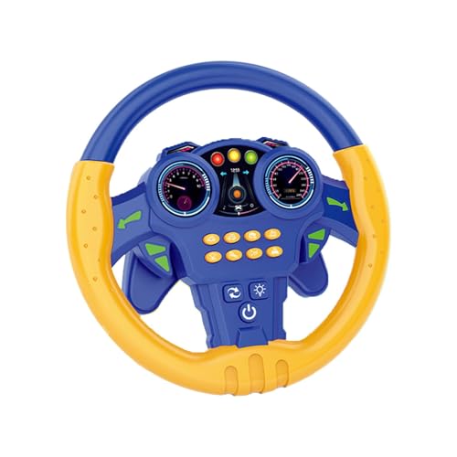 SZLIFE Jouet de simulation de volant de voiture pour enfants, volant électrique avec sons et lumières, pour garçons et filles de 3, 4, 5 6 ans, cadeaux, Bleu