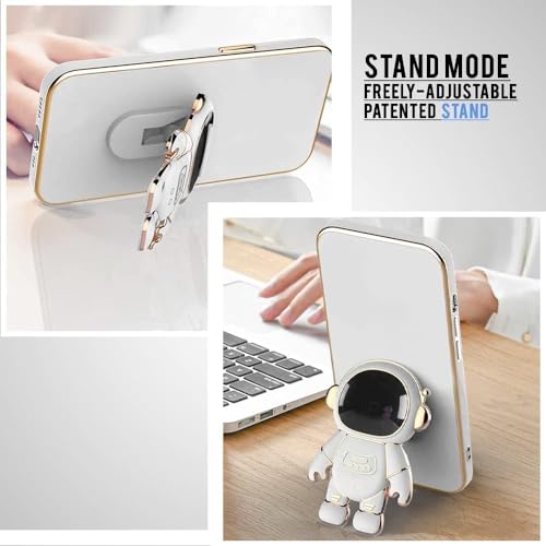 Image of for Samsung Galaxy S24 Ultra 5G Case Cute 3D Astronaut Stand Design Camera Protection Shockproof Soft Back Cover for Samsung Galaxy S24 Ultra 5G (White)