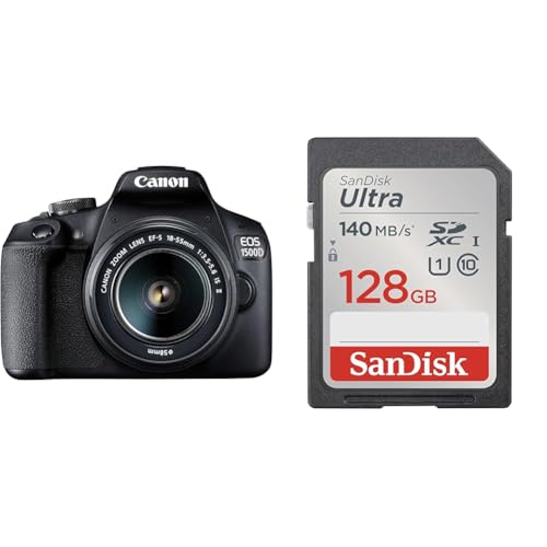 Image of Canon EOS 1500D 24.1MP Digital SLR Camera (Black) with EF S18-55 is II Lens - Wi-Fi /NFC Supported