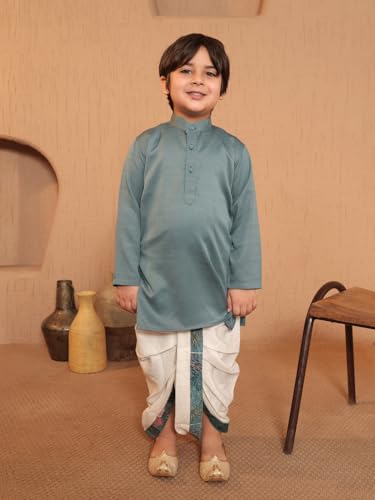 Image of AJ DEZINES Kids Ethnic Wear Kurta Waistcoat and Dhoti Pant for Boys