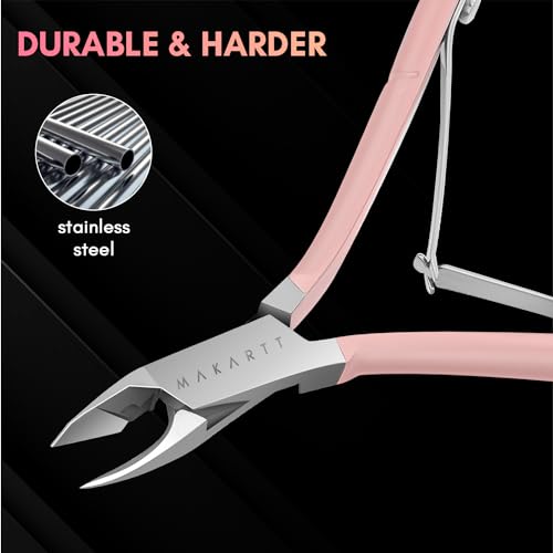 Makartt PINK Cuticle Trimmer Extremely Sharp Full Jaw Cuticle Cutter Nail Care thumb #3