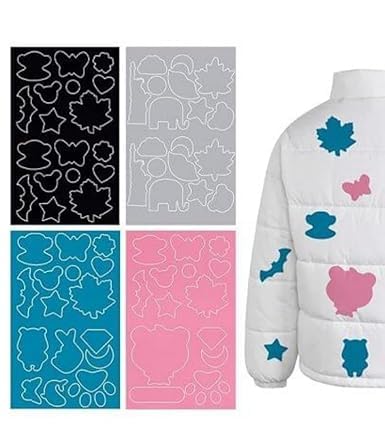 Daivik 4 Sheet Down Jacket Repair Patch Washable and Durable Easy to Apply Repairing Clothes Patches and Self Adhesive Waterproof Patch Sticker for Clothes (4 Different Random Colors)