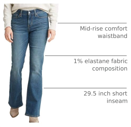 Image of Levi Strauss Signature Gold Women's 03 Essentials Mid-Rise Bootcut Jeans Stretch Denim, (Also Available in Plus)