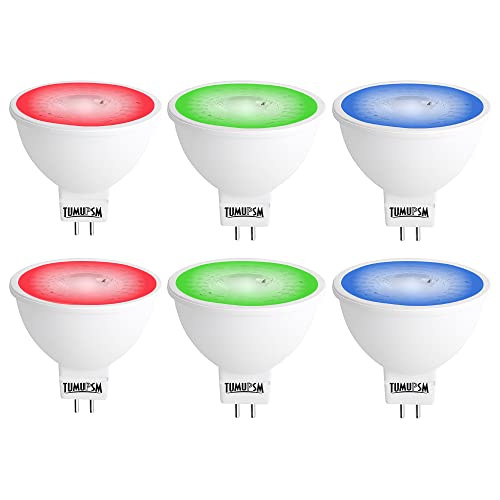 Tumupsm Rgb Mr16 Led Bulb, Red Green Blue Mr16 Bulb 12V 5W, Gu5.3 Pin Base Spotlight cover
