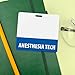 Anesthesia Tech Badge Buddy Horizontal Cobalt Blue Heavy Duty 1 Pc - Spill & Tear Proof Cards - 2 Sided USA Printed Quick Role Identifier ID Tag Backer by BadgeZoo