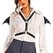 BODIY Leather Waist Chain with Back Wings Gothic Black Chest Belts Bat Pu Body Accessories for Women