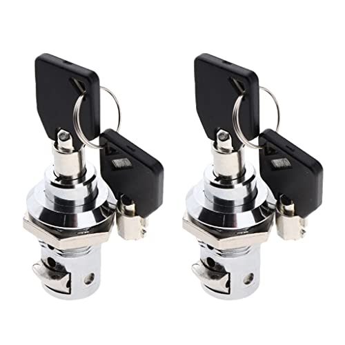 Serrure à came, serrure de boîte aux lettres, serrures de porte d'armoire, verrouillage d'armoire à tiroirs, 2 × serrure à came à gobelet à disque avec armoire à 4 clés, boîte à outils, remplacement d