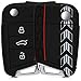 Produktbild kwmobile Autoschlüssel Hülle für VW Golf 7 MK7 - Silikon Schutzhülle Schlüsselhülle Cover für VW Golf 7 MK7 3-Tasten Autoschlüssel Rally Pfeil Streifen Design Schwarz Weiß Schwarz