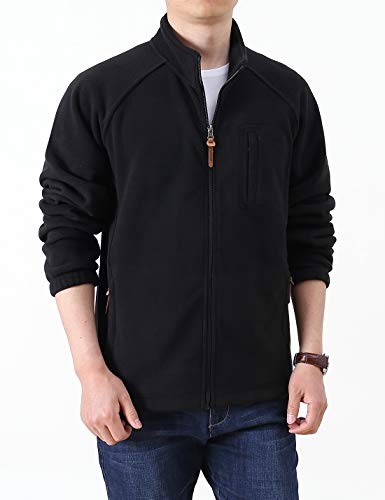 Locachy Men's Full-Zip Fleece Jacket Windproof Lightweight Outdoor Jackets with Pockets Hiking Work Outwear3