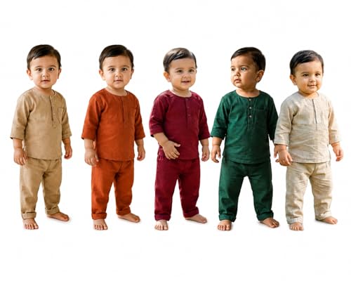 Image of Baby Boys Night Suit 3 /4 Sleeves Co-Ord Nightwear Set - Pure Cotton- Soft, Comfy & Perfect for Sleep Time