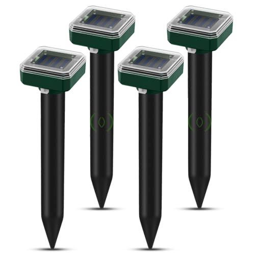 Maulwurf Vertreiber Solar 4 Stück, R1 Ultraschall Wühlmausschreck mit 600mAh Akku, Wasserdicht, Effektiver Schädlingsbekämpfer für Maulwürfe, Wühlmäuse, Nagetiere im Garten und Rasen Maulwurf Vertreiber Solar 4 Stück, R1 Ultraschall Wühlmausschreck mit 600mAh Akku, Wasserdicht, Effektiver Schädlingsbekämpfer für Maulwürfe, Wühlmäuse, Nagetiere im Garten und Rasen