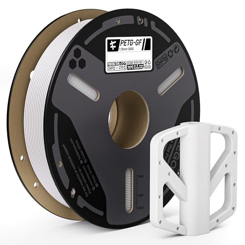 Image of ELEGOO Glass Fiber PETG Filament 1.75mm White 0.5KG, PETG-GF 3D Printing Filament High Stiffness, Electrical Insulation and Weather Resistant 500g Spool Fits for Most FDM 3D Printers