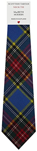 I Luv Ltd Cravate en Laine pour Homme tissée et Fabriquée en Ecosse à MacBeth Modern Tartan Cover