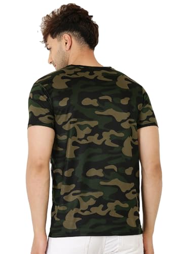 Image of LEOTUDE Military Camouflage Men Crew Neck T-Shirt Material Cotton Blend