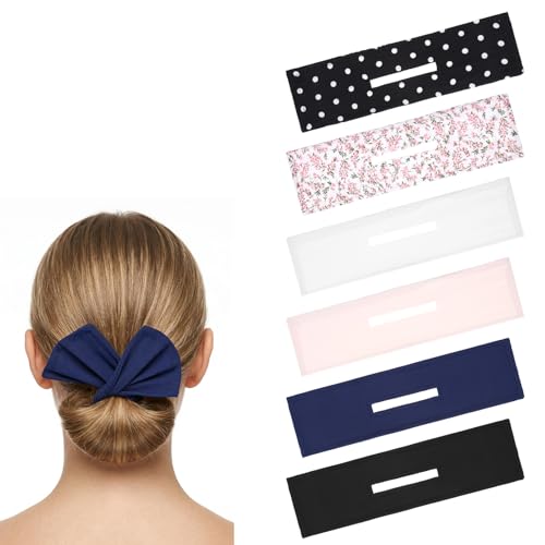 6 PCS Deft Hair Bun Maker Flexible Multicolor Deft Hair Disk Bun Makers for Womens Hair Lazy Easy Hair Disk Twist for Women Girls Thick Thin Tousle