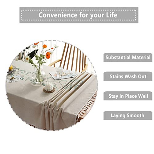 Tewene Tablecloth, Rectangle Table Cloth Wrinkle Free Tablecloth Farmhouse Tablecloth Linen Tablecloths Spring Tablecloth For Picnic, Party, Outdoor Table(55''X102''/8-10 Seats/Green Vine) #TOP1