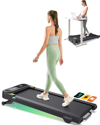 UREVO Laufband, Trainingsgeräte, automatische Neigung zu 9 %, neigbar mit SmartApp, leises Walking Pad mit Musik, Stromv...