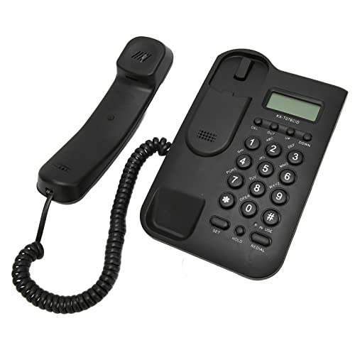 Teléfono fijo con cable para escritorio y pared negro miniatura 5