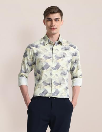 Image of U.S. Polo ASSN. Printed Regular Fit Shirt for Men - 100% Cotton, Breathable & Comfortable, Full Sleeves Casual Shirt for Men