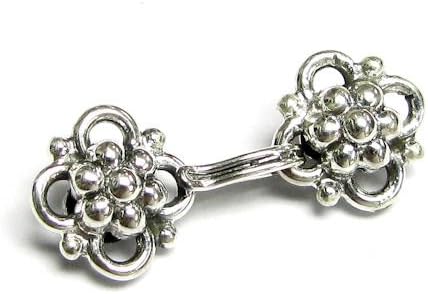 Dreambell 1 Set 925 Sterling Silver Bali Ball Dot Flower Hook Eye Clasp Necklace Connector
