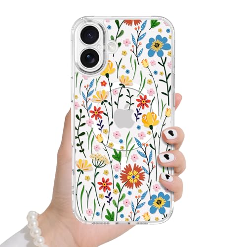 LSL CP[X iPhone 16 Plusp MagsafeΉ 킢 ԕ I X}zP[X  ̎q Jی ϏՌ NA یJo[ Blooming Ditsy Floral