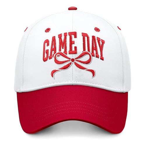 Game Day Hat for Women Snapback Baseball Hats Football Hat Embroidered Adjustable Breathable Baseball Cap for Men Women