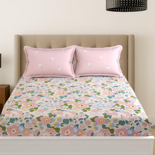 Image of Mafatlal Plush 140 GSM Double Bed Sheet Microfiber | 90 x 100 Inches |Queen Size | Soft, Strong & Easy Wash