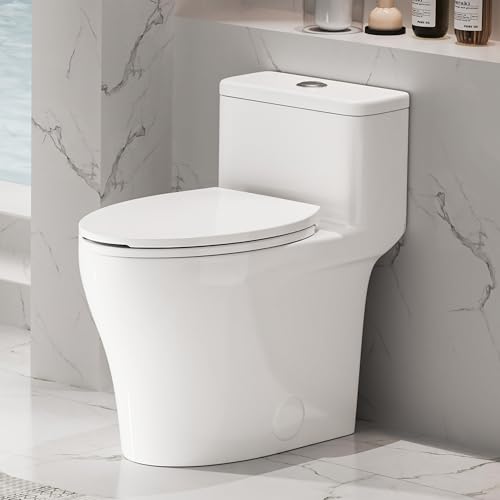 Elongated One Piece Toilet with Comfort Chair Seat ADA Height