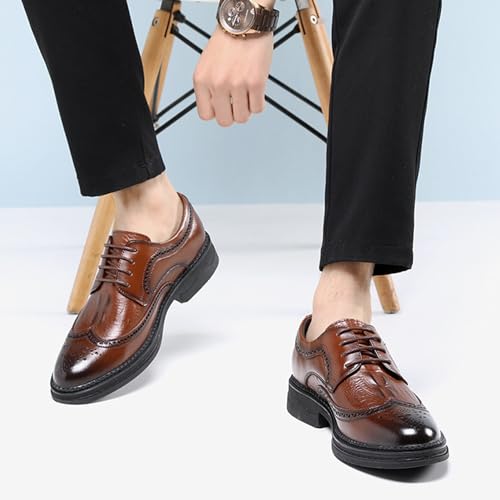 Men's Dress Shoes Lace-ups Formal Dress Shoes Fashionable Up Comfortable Square Toe Dress Derby Shoes Walking Flat Sneakers Work Office Loafers Driving Shoes3